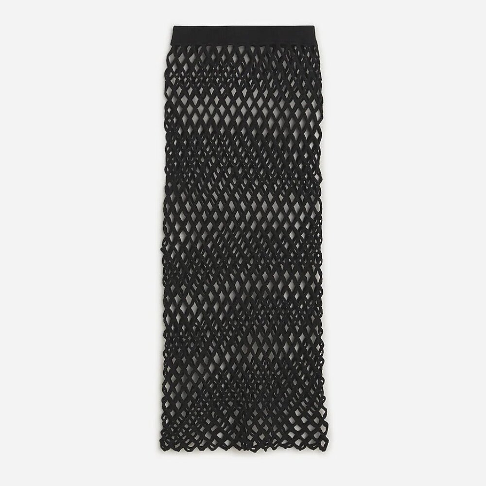 J. Crew Limited-edition Crochet Midi Skirt in Black NWT